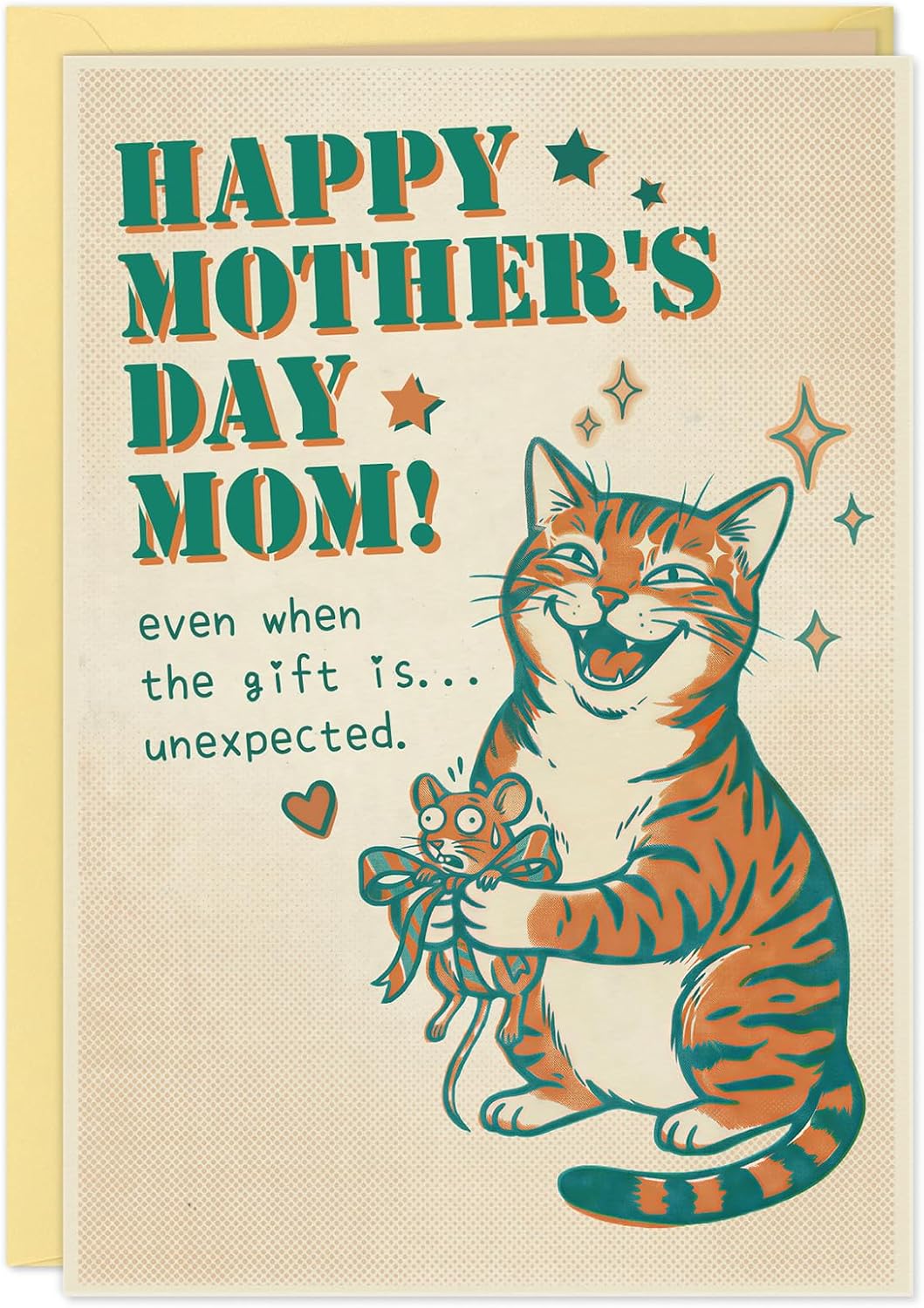 Amazon.com: FLYAB Funny Cat Mothers Day Card - from Cat with Humorous ...