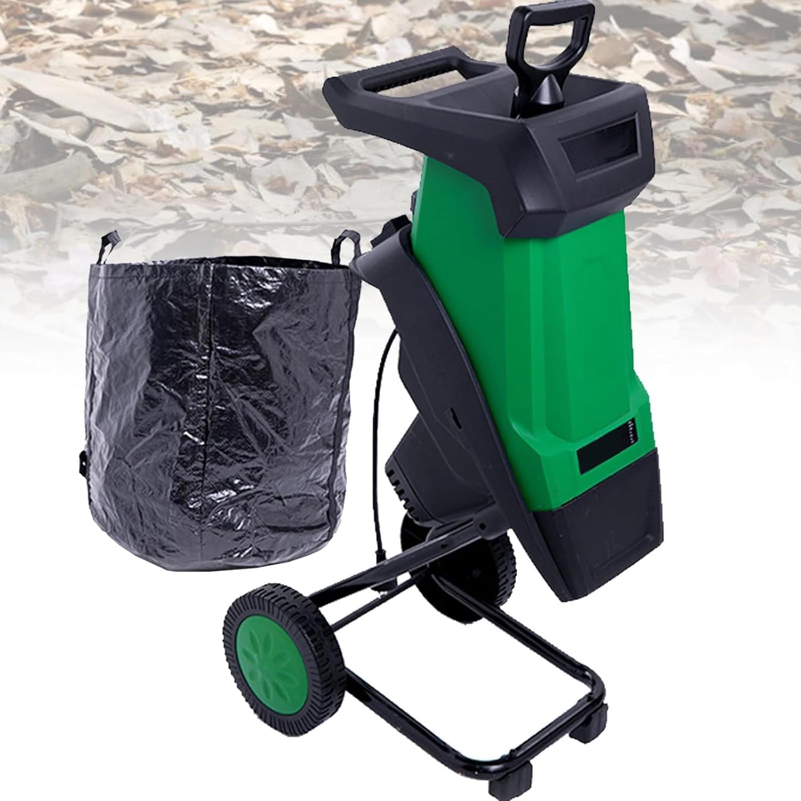 Trituradora De Madera EléCtrica para JardíN De 2400w, con Bolsa De RecoleccióN De 50l, para Una Limpieza RáPida del Patio Y FabricacióN De Abono