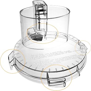 4 Locking Tabs DFP-14NWBCT1 Clear Food Processor Work Bowl Cover Compatible with Cuisinart Tritan Only fits Bowl DLC-005AGTXT1 Fits Model DFP-14, NOTEThis New Lid Only Fits WorkBowl with 4 Tabs