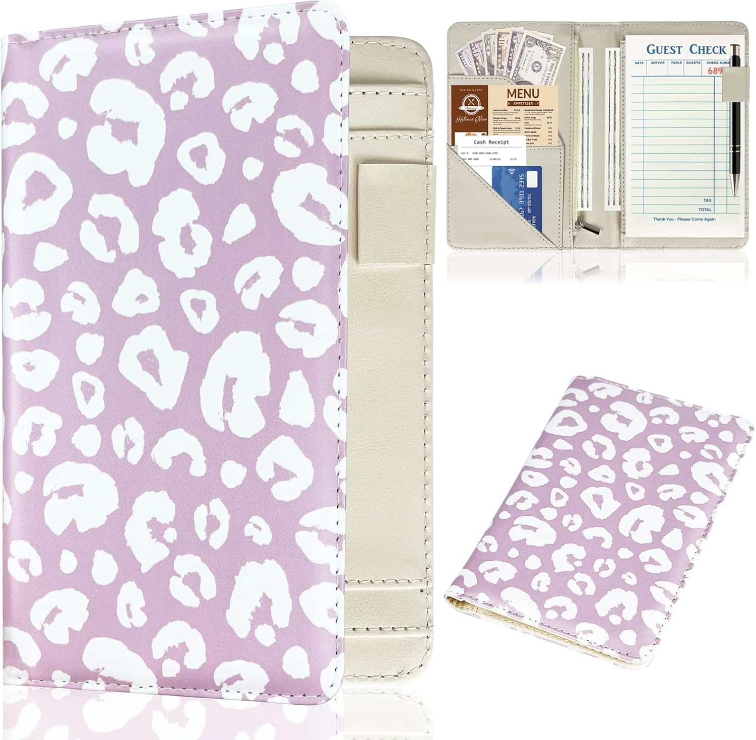 Server Book for Waitress Leather Waiter Book Organizer