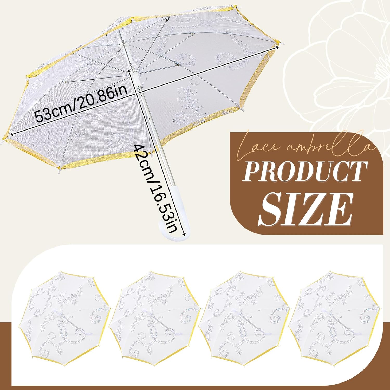 Sanwuta 8 Pcs Sequins Lace Indian Umbrella Handmade Designer Embroidery Retro Boho Pagoda Parasols for Wedding Party Outdoor