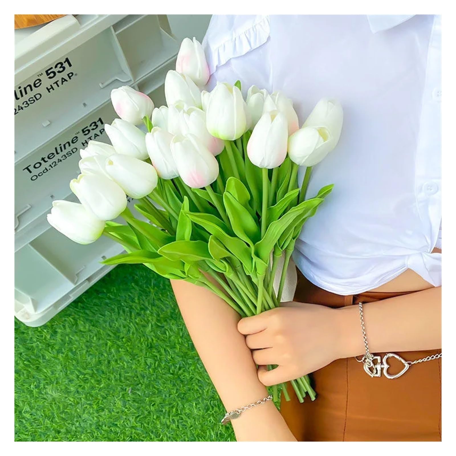 6 Holztulpen Orange – 19,1 Cm Hoch, Handgefertigt, Für Rustikale Tischdekoration & Bauernhaus-Deko