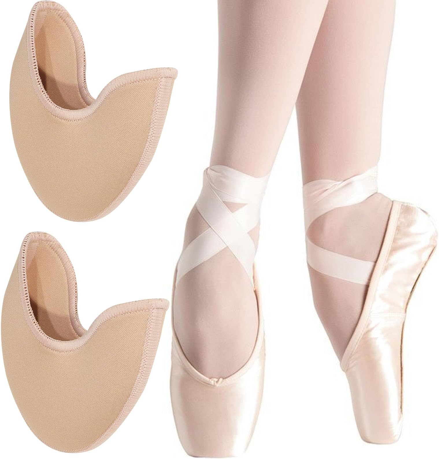 Toe Pouches Pads Cover, Ballet Dance Toe Pads for Women Girls High Heels to Protect Toes and Feet 3.93x3.74 Inches