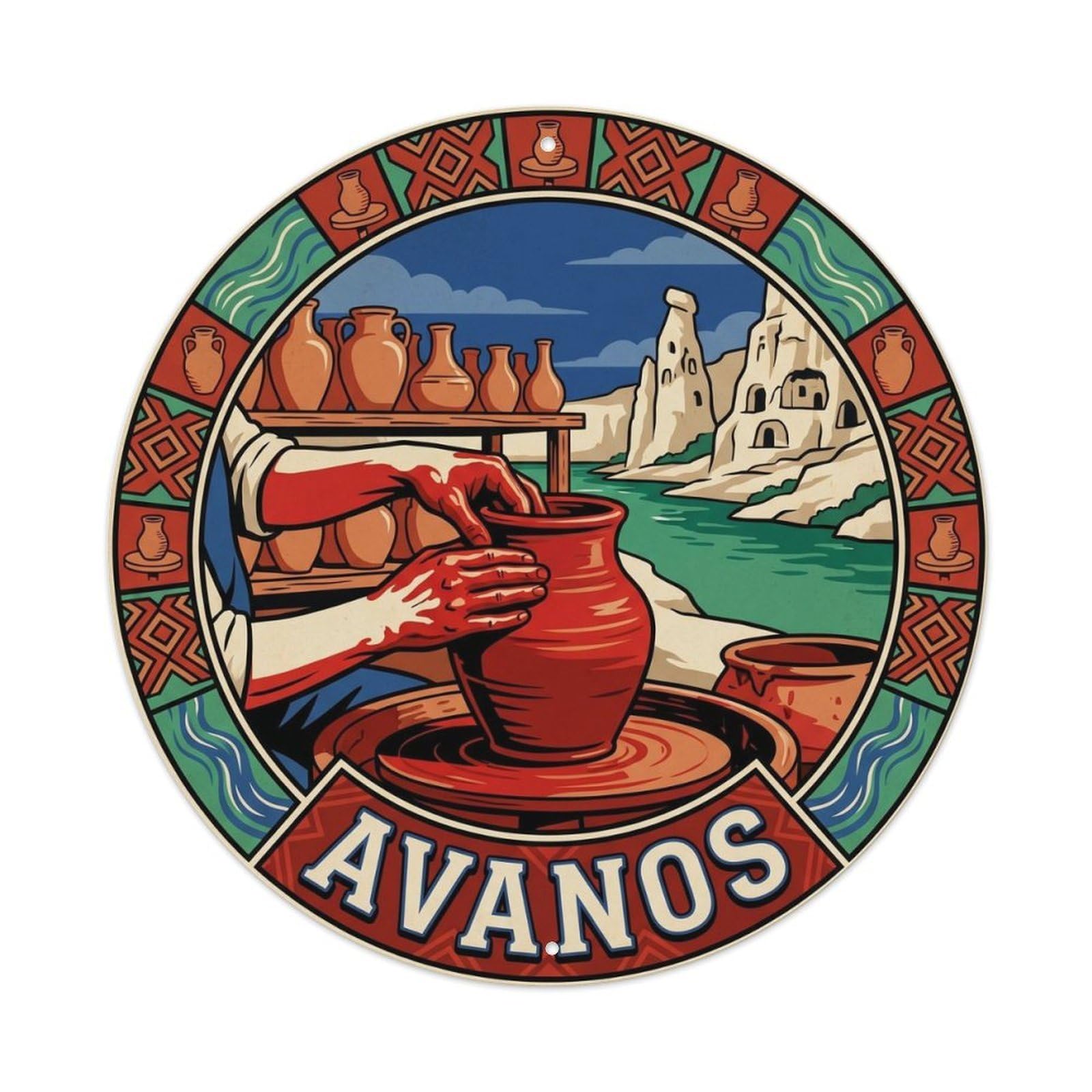 Avanos Pottery Turkish Craft Culture Vintage Metal Tin Sign
