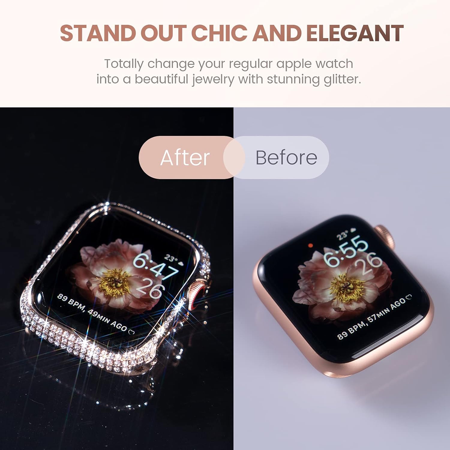 Blасk Frіdау - 40% оƒƒ Tensea Metal Bling Case Compatible with Apple Watch Series 6 SE 5 4 44mm Full Cover Protective Screen Protector Diamond Metal Frame for Watch iWatch Gift for Women Girls (Rose Gold, 44mm)