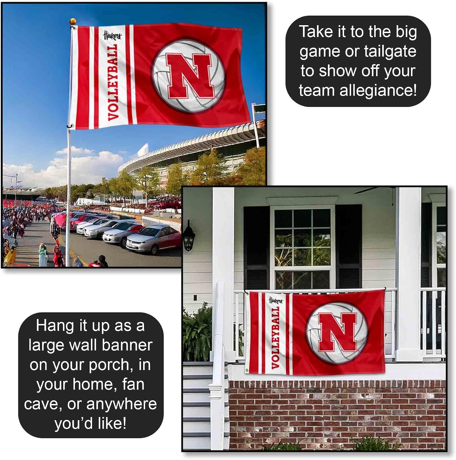 College Flags & Banners Co. Nebraska Cornhuskers Volleyball 3x5 Grommet Flag