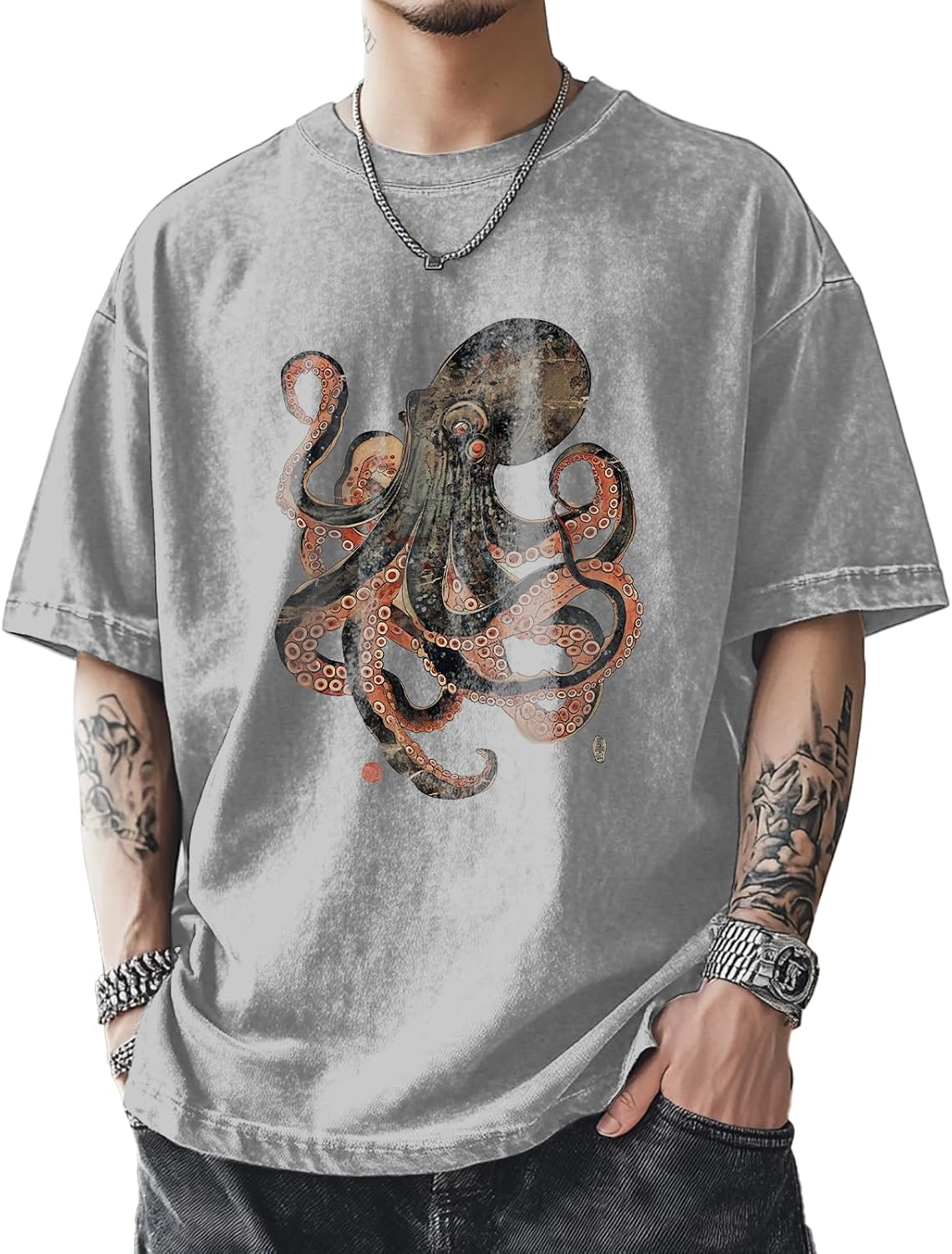Vintage Graphic Printed T-Shirts for Men Casual Cotton Tees Comfy Streetwear Crewneck Short Sleeve Summer Tops