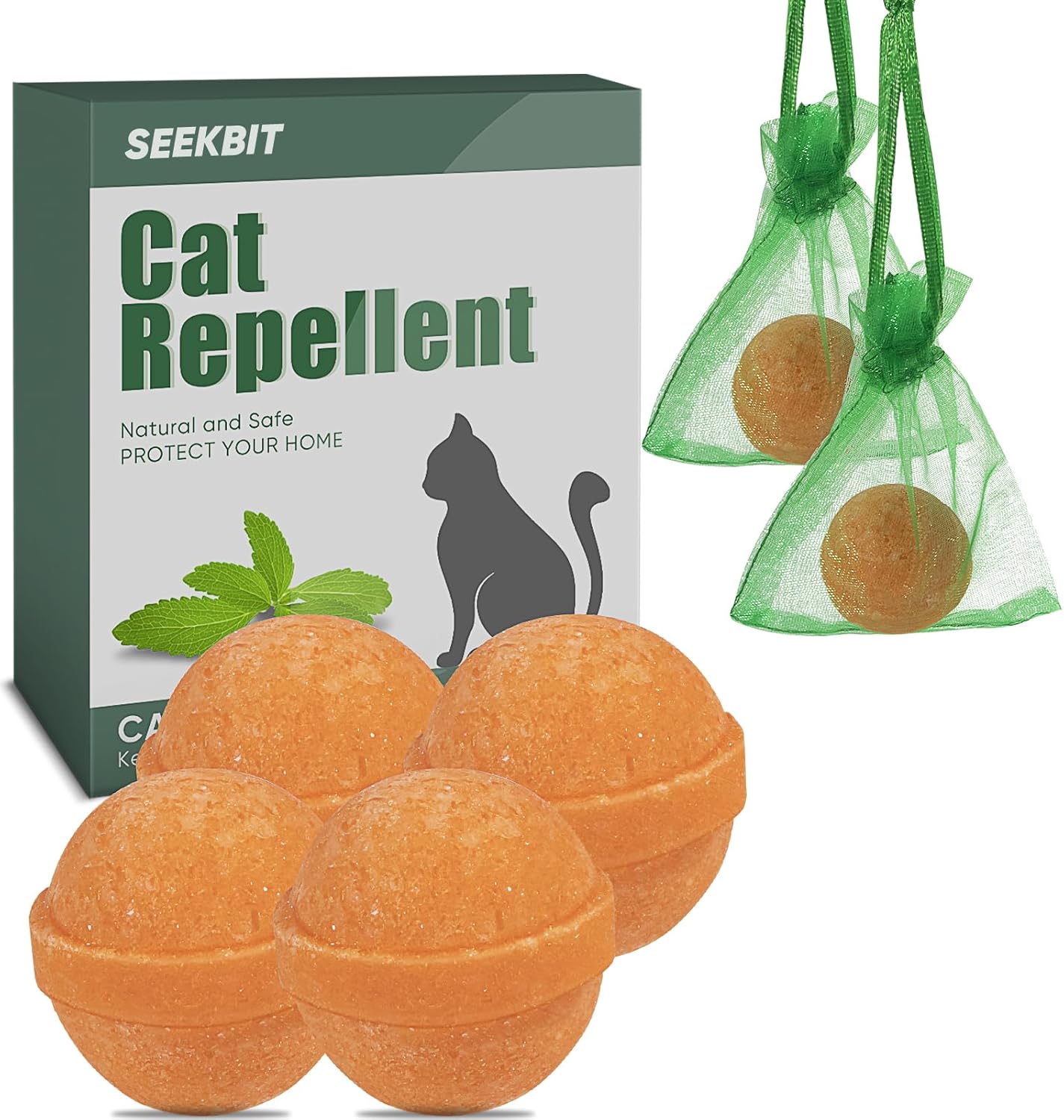 4 Pack Natural Cat Repellent Outdoor Indoor, Peppermint Oil
