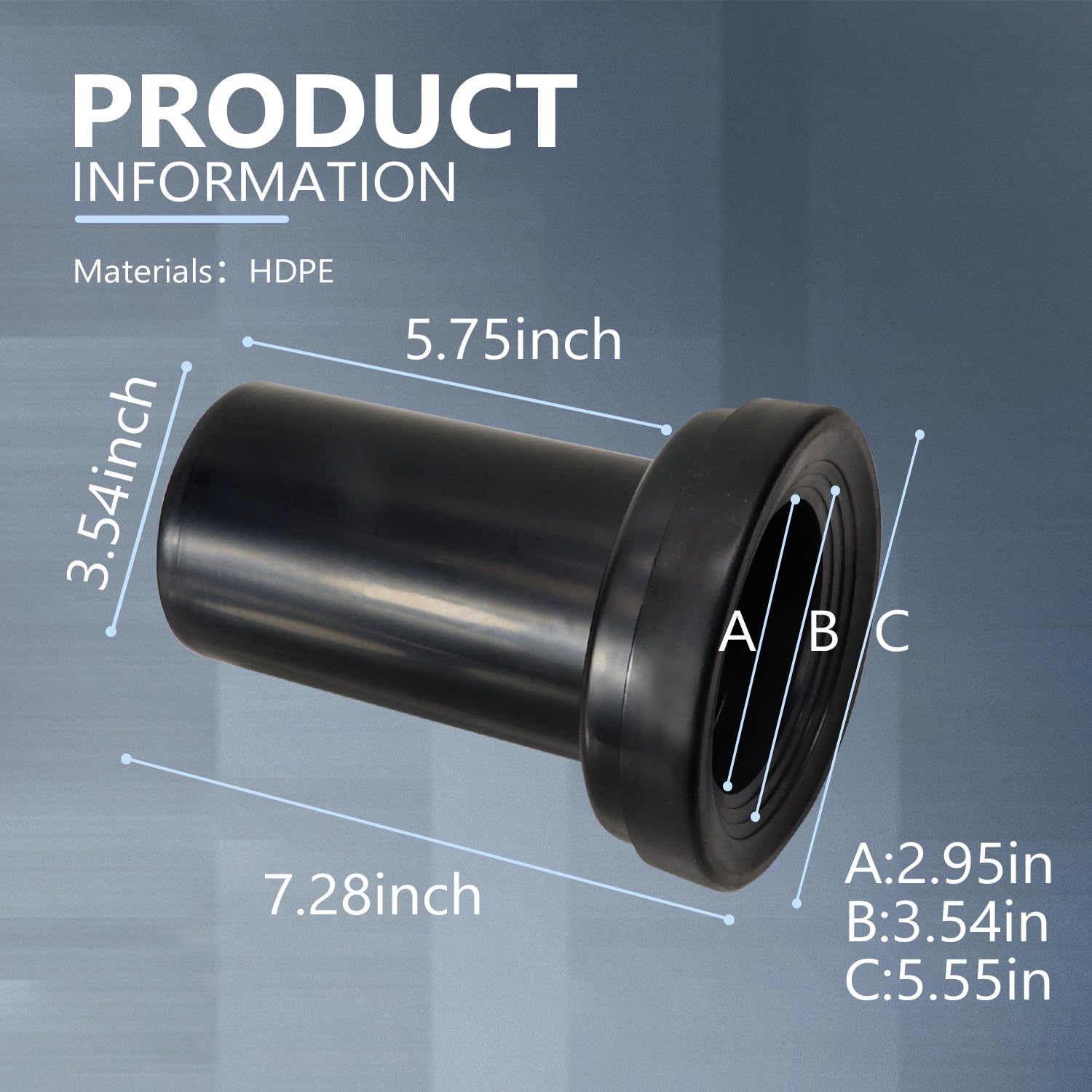 Juego de conectores de inodoro para colgar en la pared, material de polipropileno, compatible con tanque oculto Geberit, tubo de drenaje y tubo de descarga incluidos