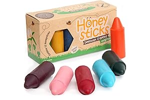 Honeysticks 100% Pure Beeswax Crayons (12 Pack), Safe Toddler Arts And Crafts...