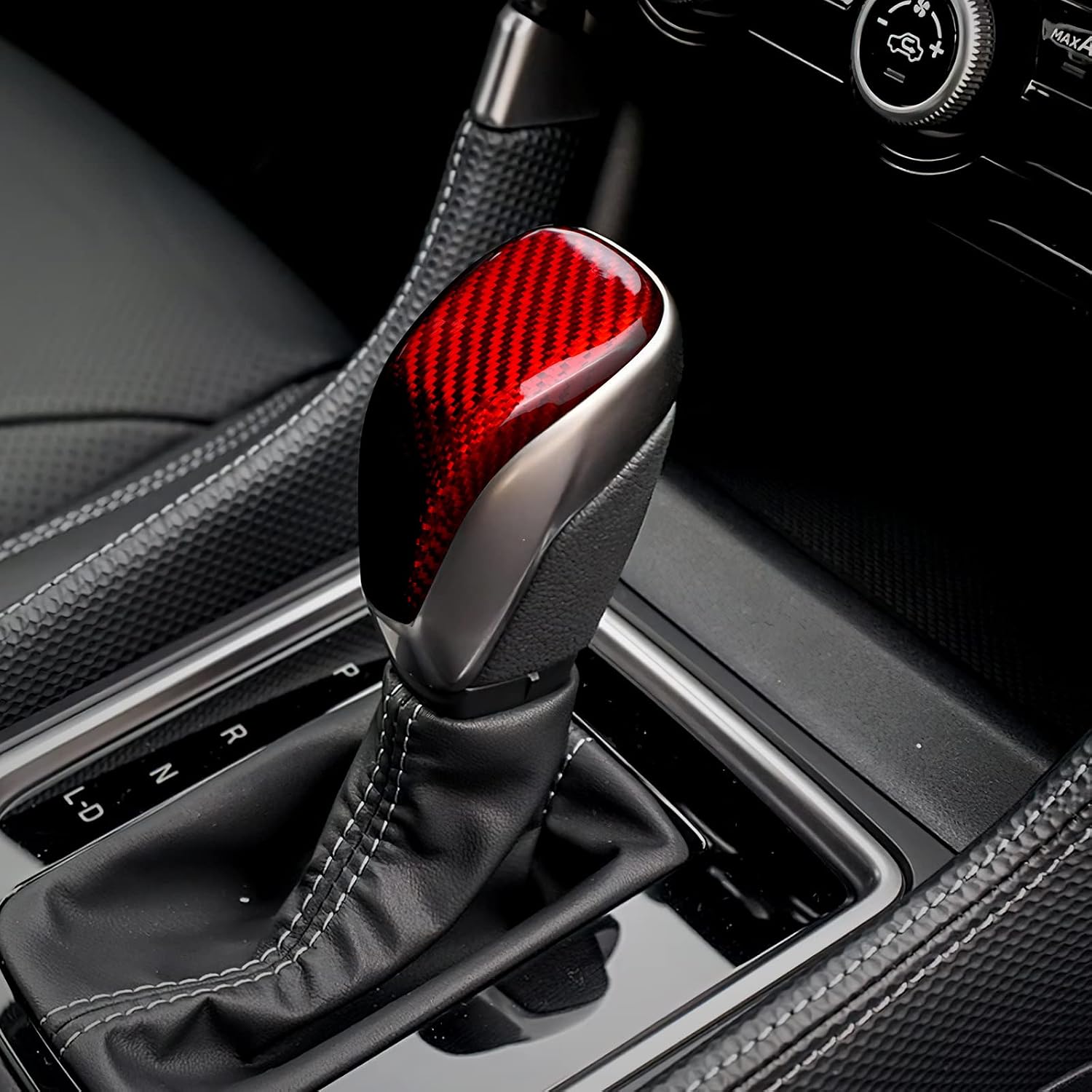 AIRSPEED for Subaru Gear Shift Knob Cover Carbon Fiber Interior Kit Auto Accessories Sticker for Subaru Impreza(2018-2023) XV Crosstrek(2018-2023) Outback(2021-2023) Forester (2019-2023), Red