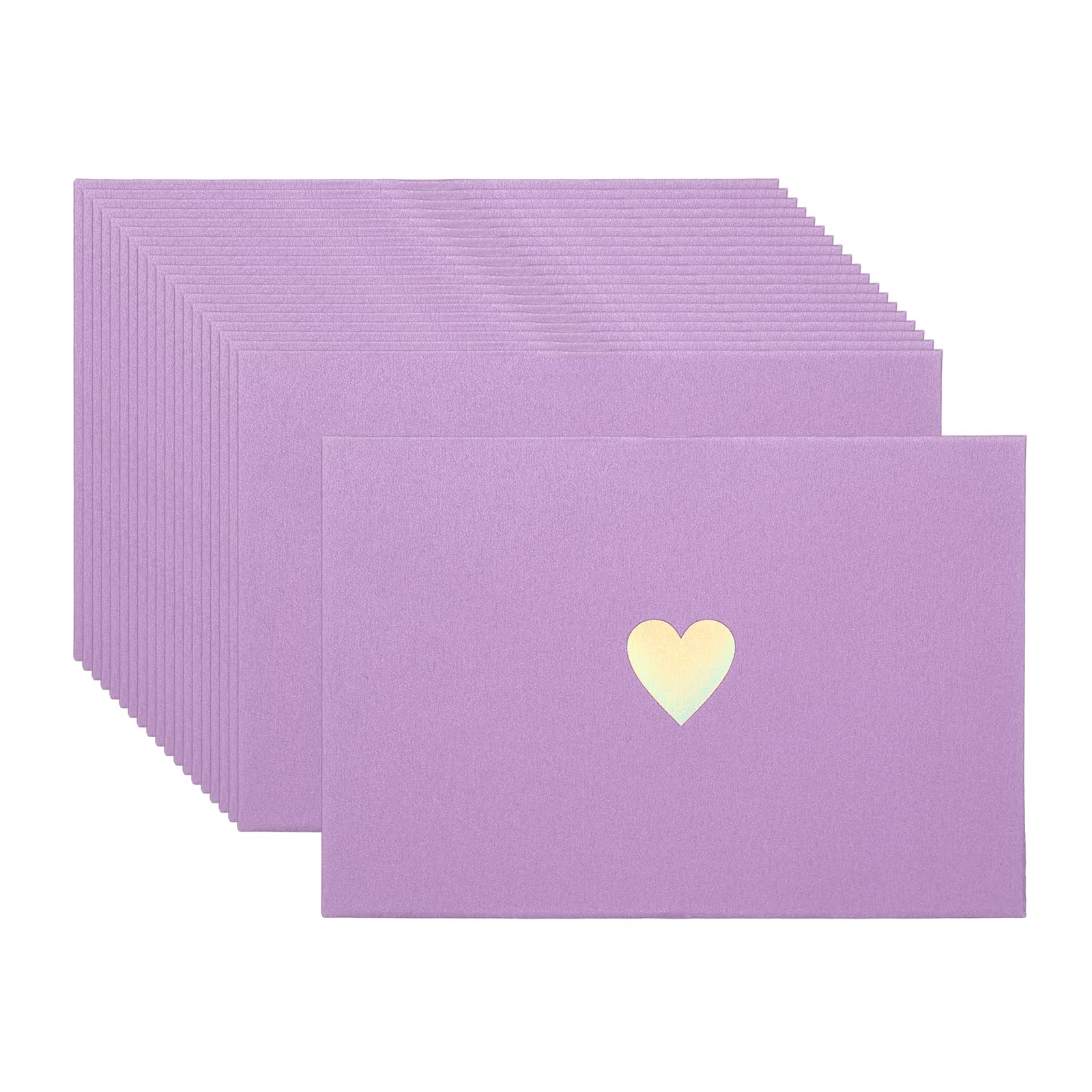 PATIKIL 4 x 3 Inch Mini Card Envelopes, 20Pcs Cute Envelopes Holder with Heart Pattern for Birthday Weddings Favors Business Greeting Cards, Purple — image 1