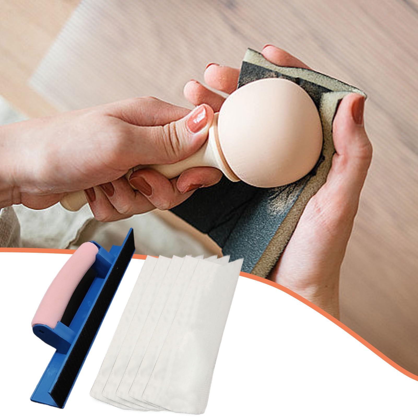 Taco Lijador Manual Set 50 Lijas Ligero Manual | Bloque lijador manual Para Proyectos de Carpintería, Manualidades DIY en Casa, Preparación de Pared, Restaurar Muebles y