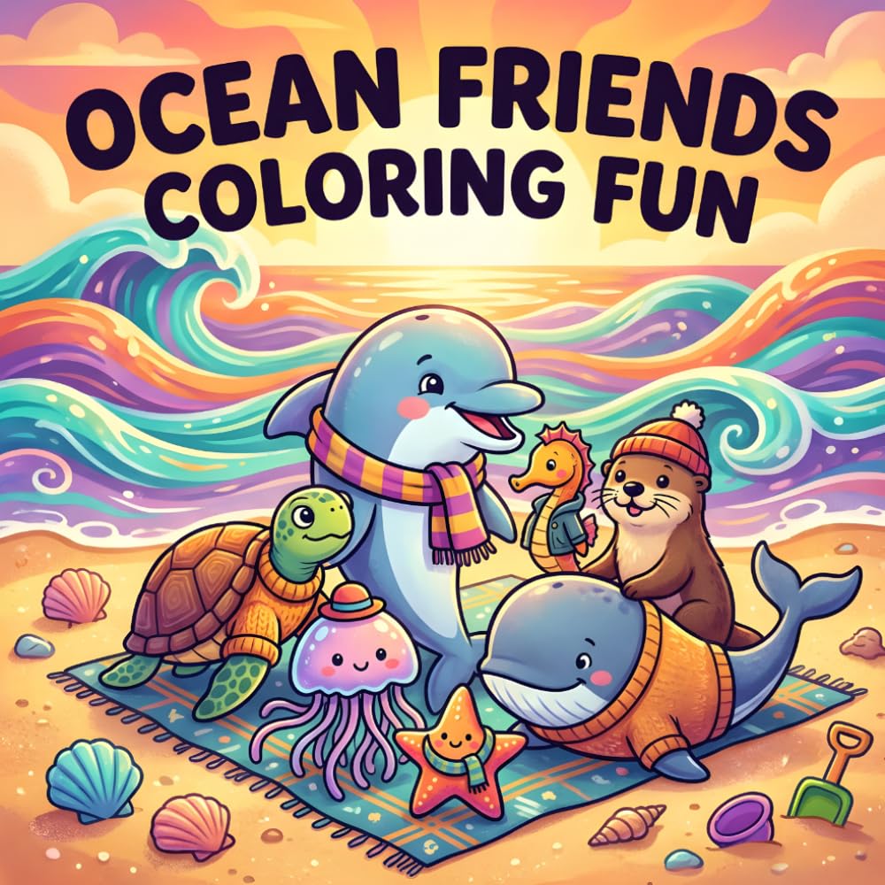 50 Fun and Easy Coloring Pages Featuring: Dolphins, Sea Turtles, Whales, Octopuses, Seals, Seahorses, and More