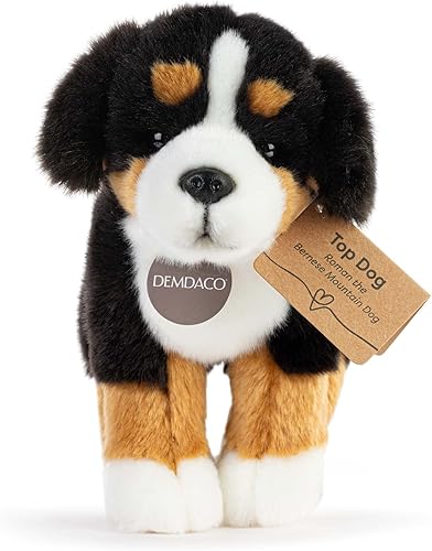 Miniatura 4 de DEMDACO Animalcraft - Perro de montaña bernés de peluche suave de 9 x 7.5 x 5 pulgadas, color negro y marrón