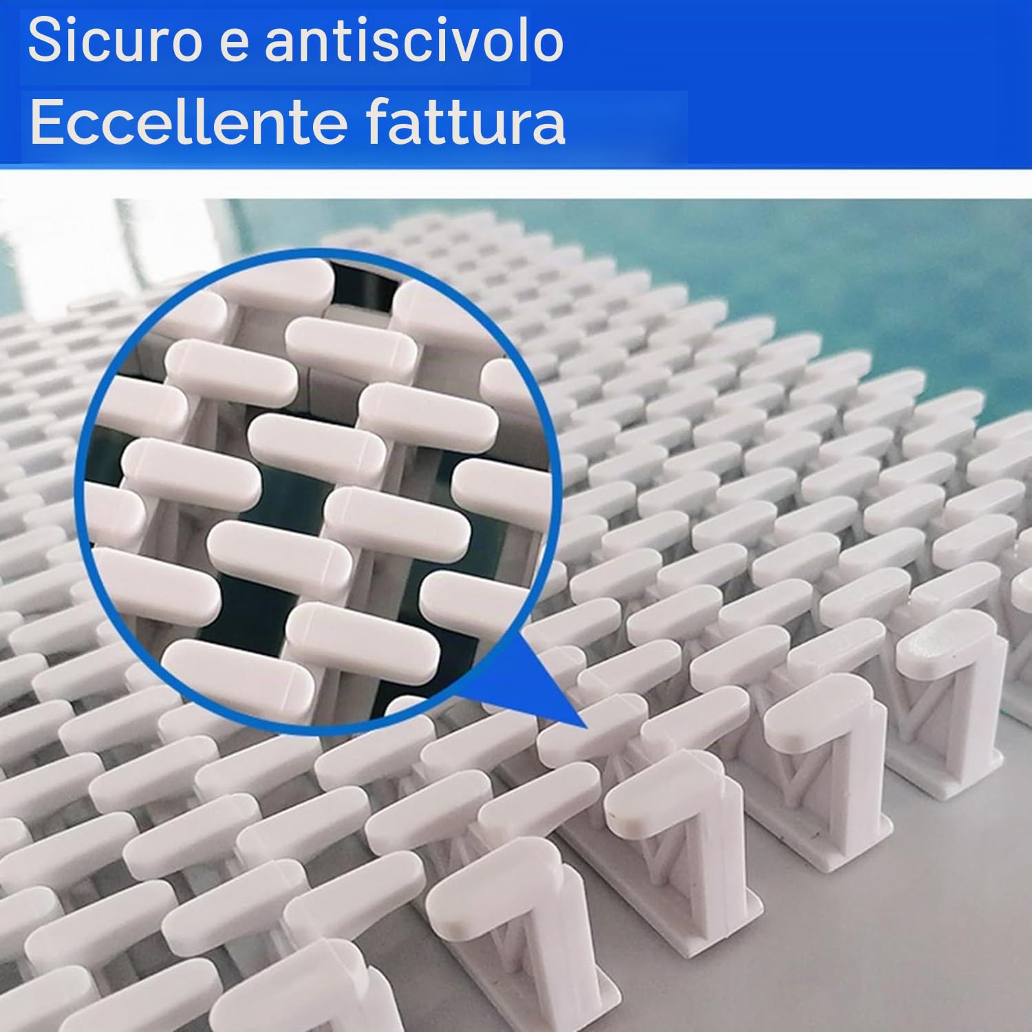 Griglia Piscina a sfioro Griglia di scarico for troppopieno for piscina Copertura for griglia di drenaggio antiscivolo in plastica con collegamento a foro singolo in PP Griglie per piscine(25x