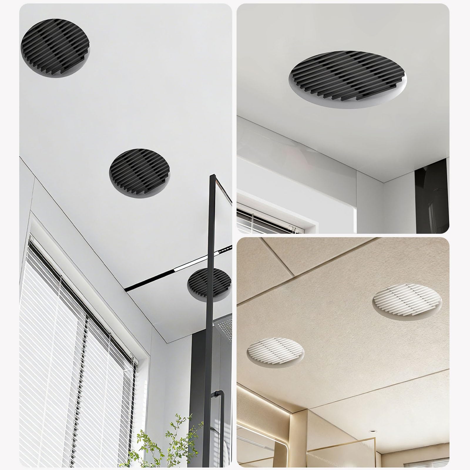 Trampilla Pladur Paquete De 2 Cubiertas Decorativas para Rejillas De Retorno De Aire | Rejilla De Ventilación Circular Con Fijación Por Tornillos Para Techo; Uso Residencial Y Comercial(Dia 45cm/17.7in)