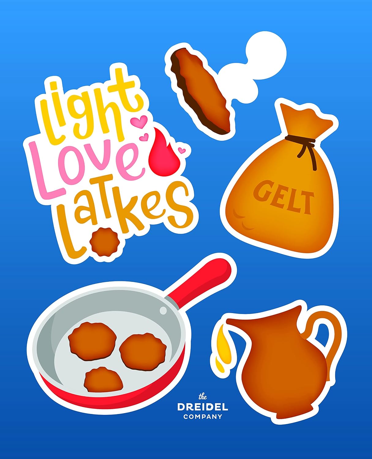 The Dreidel Company Large Hanukkah Window Clings Decals, 48 Hanukkah Decals Chanukah Theme Clings Decorations