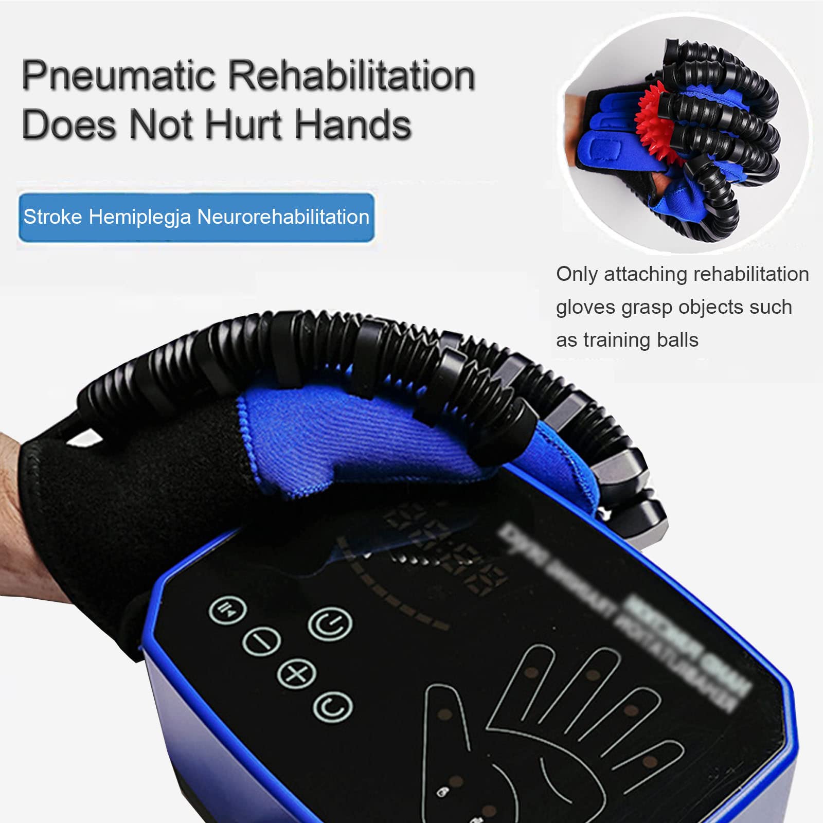 Rękawice robotów rehabilitacyjnych dla trenera rehabilitacji palców Hemiplegia Stroke, rękawice wspomagające rękawiczki ręczne sprzęt treningowy z lustrzanymi rękawiczkami,Right-XL