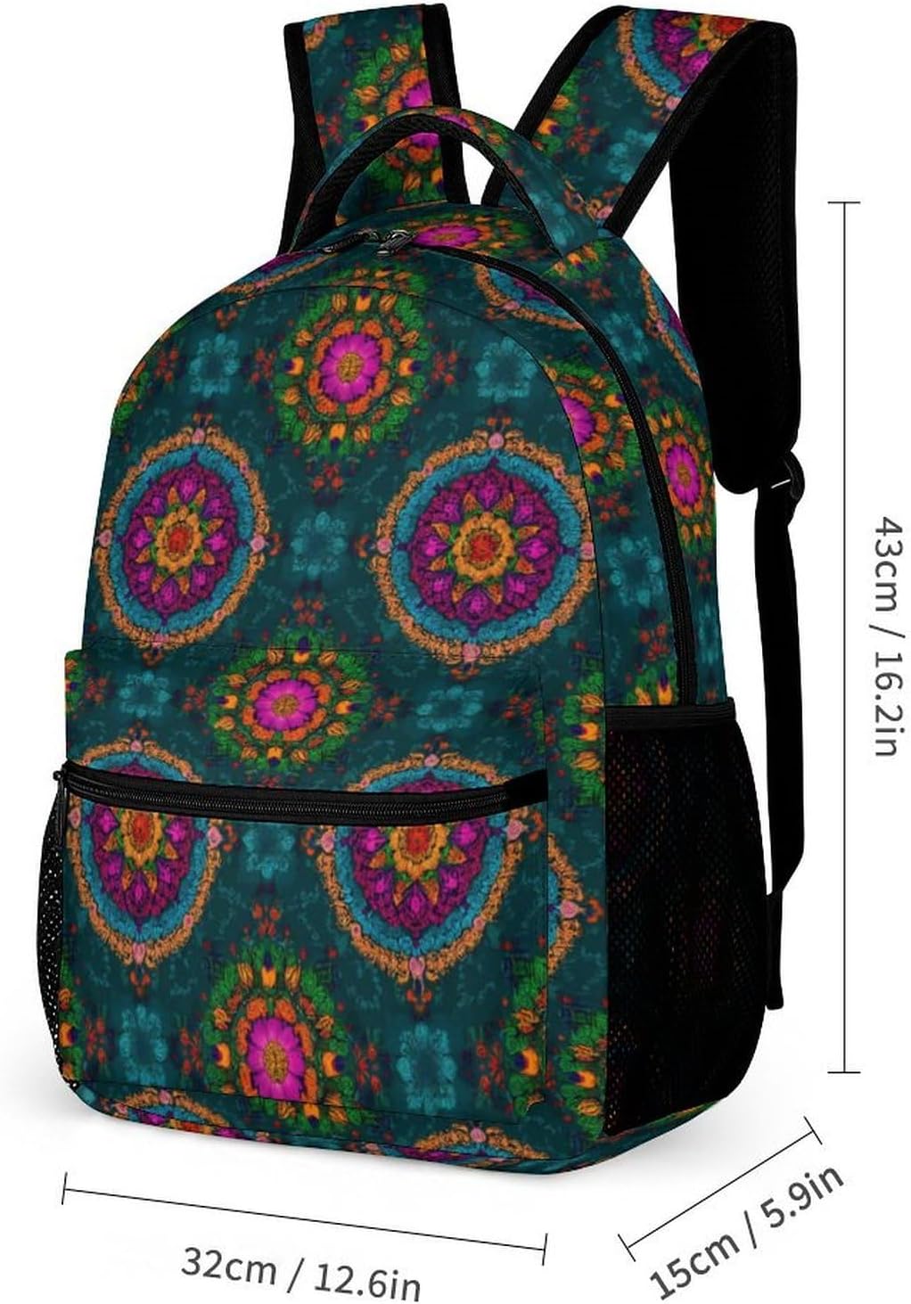 Paisley And Mandala Novelty Backpack Set with Lunch Bag Pencil Cases image 2
