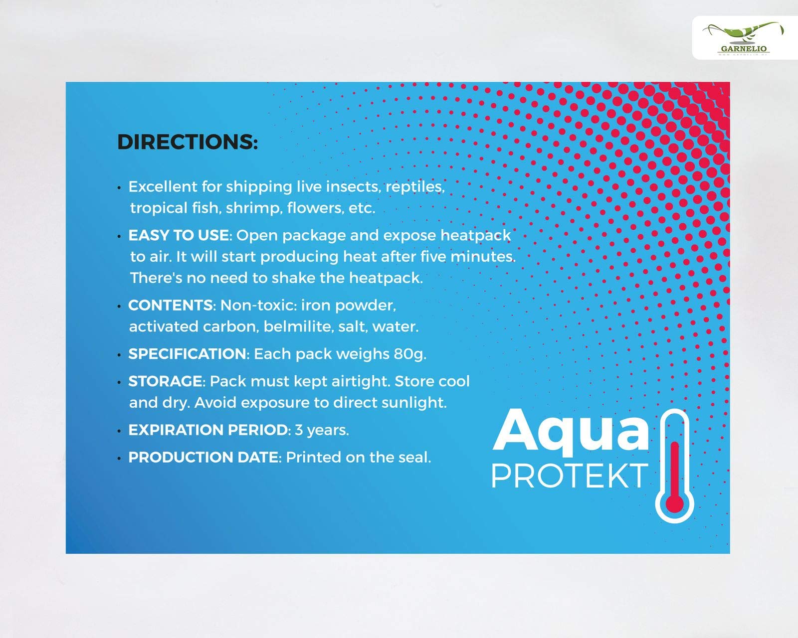 Garnelio Aqua Protekt Heatpack 48 Stunden Wärmedauer Transportwärmer 200 STK