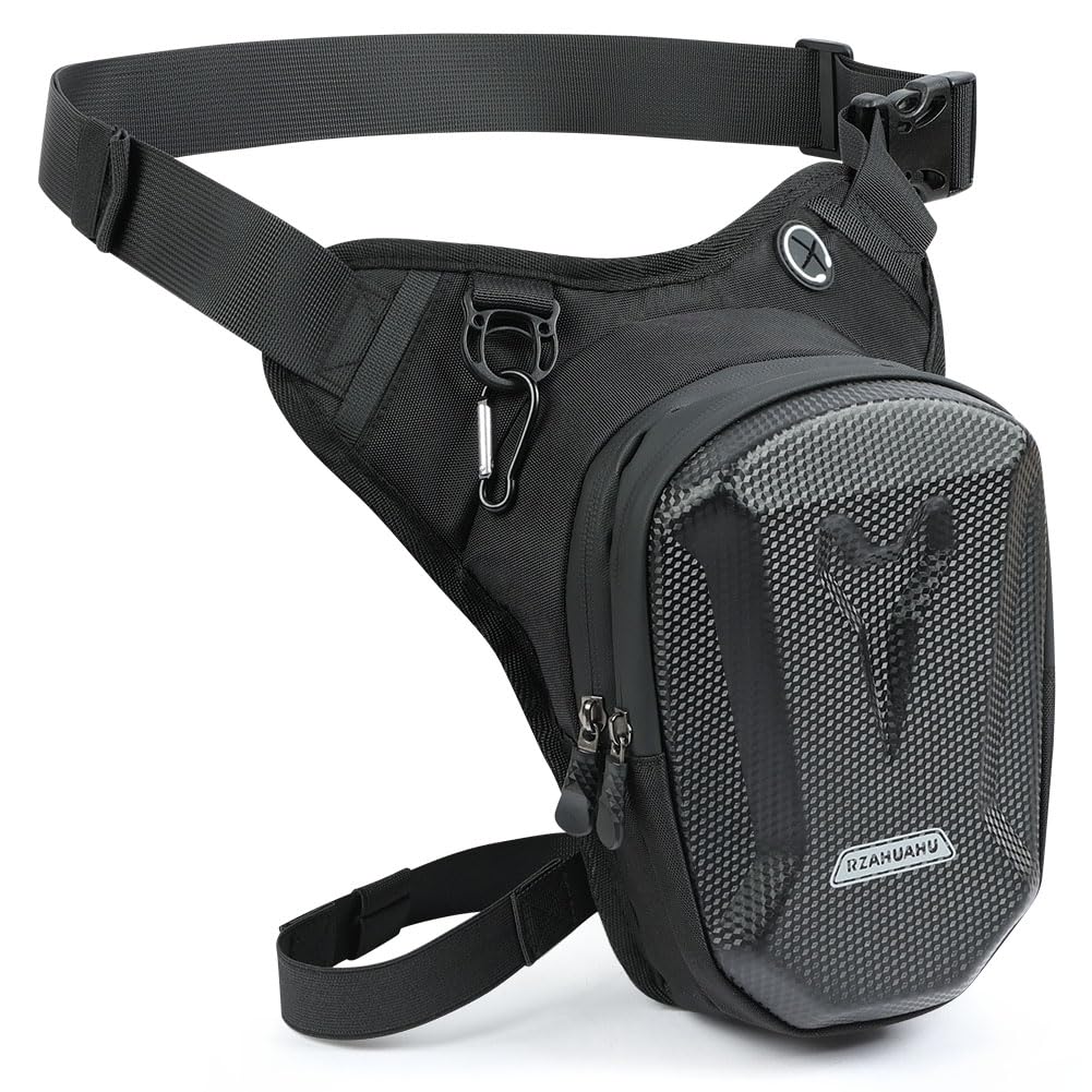 Flintronic Sacoche de Jambe Moto, Sac de Jambe Tactique, Leg Bag en Coque EVA, Multifontion Moto Poche Jambe, Imperméable, avec Sangle de Jambe Amovible, pour Cyclisme, Course, Randonnée
