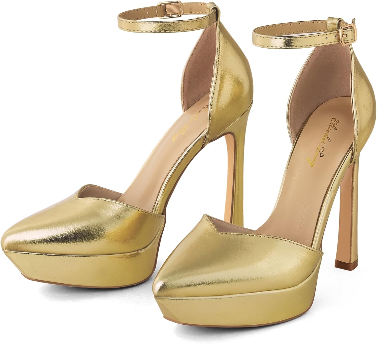 Elisabet Tang Women's Luxurious Platform Heels - 13cm High Heel Ankle Strap Pumps with Elegant Design for Parties, Weddings, and Formal Events