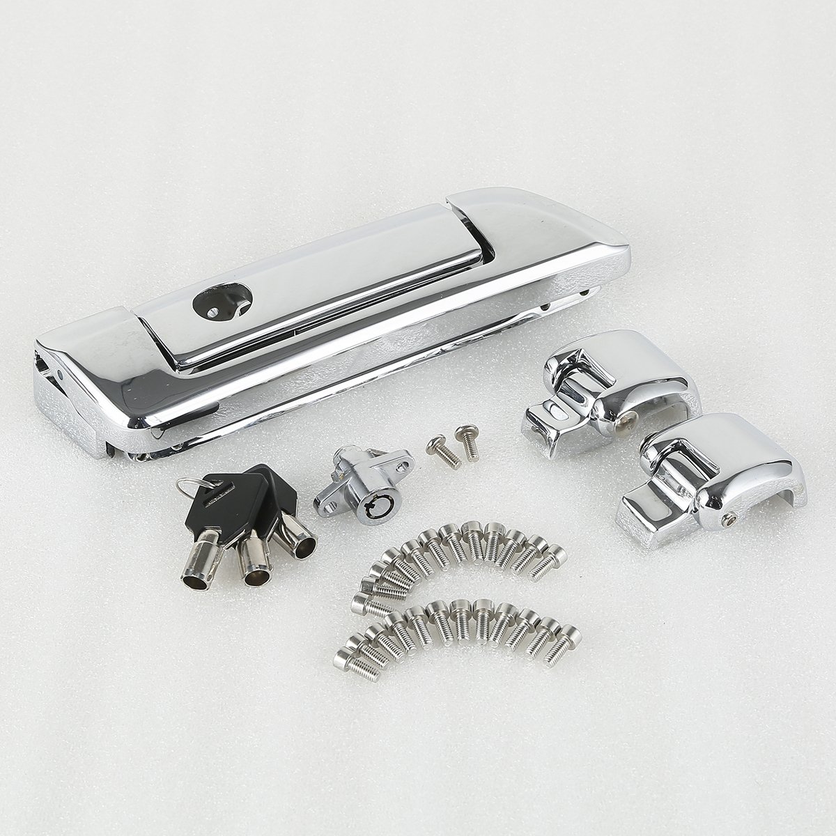 XMT-MOTO Chrome Tour pack Pack Trunk Latches W/Key For Harley Touring Models FLT, FLHT, FLHTCU, FLHRC, Road King, Road Glide, Street Glide, Electra Glide, Ultra-Classic 2014-later