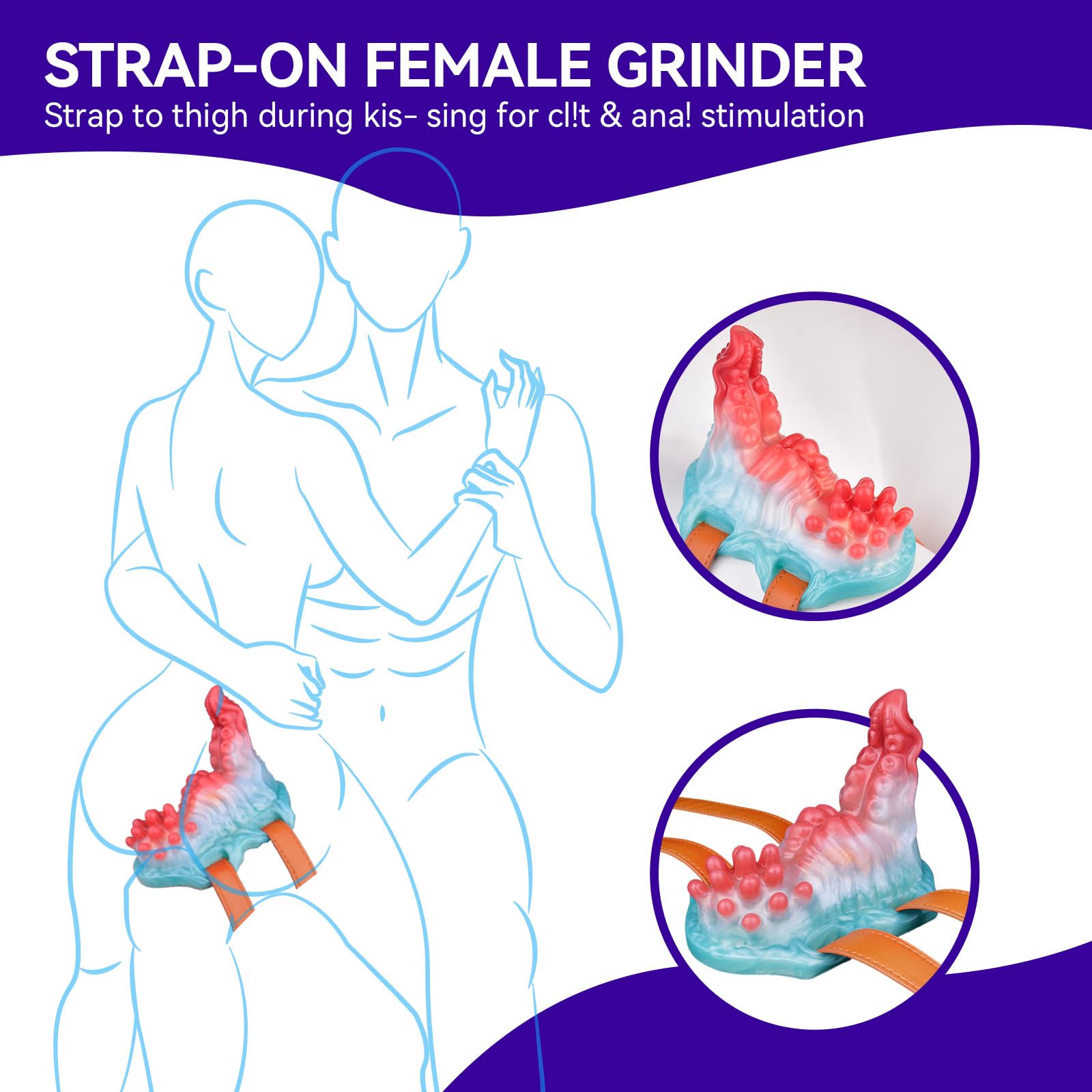 Strap-On Dildo Grinder Sex Toy for Women, Monster Thick Dildo Pillow Clitoral Stimulator Grinding Sex Toy, Fantasy Anal Dildos Nipple G Spot Stimulator Adult Sex Toys & Games for Lesbian and Couples: N-qy5228