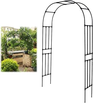 Garden Arch Trellis for Climbing Plants Outdoor Wedding Arches for Ceremony Black Metal Garden Arbor Rose Arch for Party Decoration