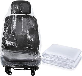 Fabbay 200 Pcs Disposable Car Seat Covers Automotive Disposable Plastic Seat Covers Vehicle Protector