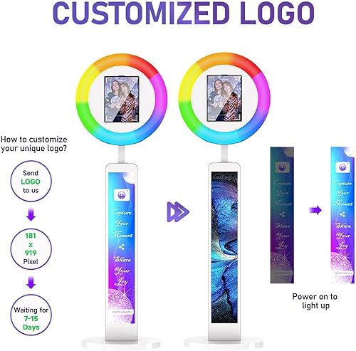 Miniatura 7 de Cabina de fotos compatible con cualquier iPad, cabina de fotos OHYEAHSPIN con caja de anillo de control de aplicación de software, sincronización de
