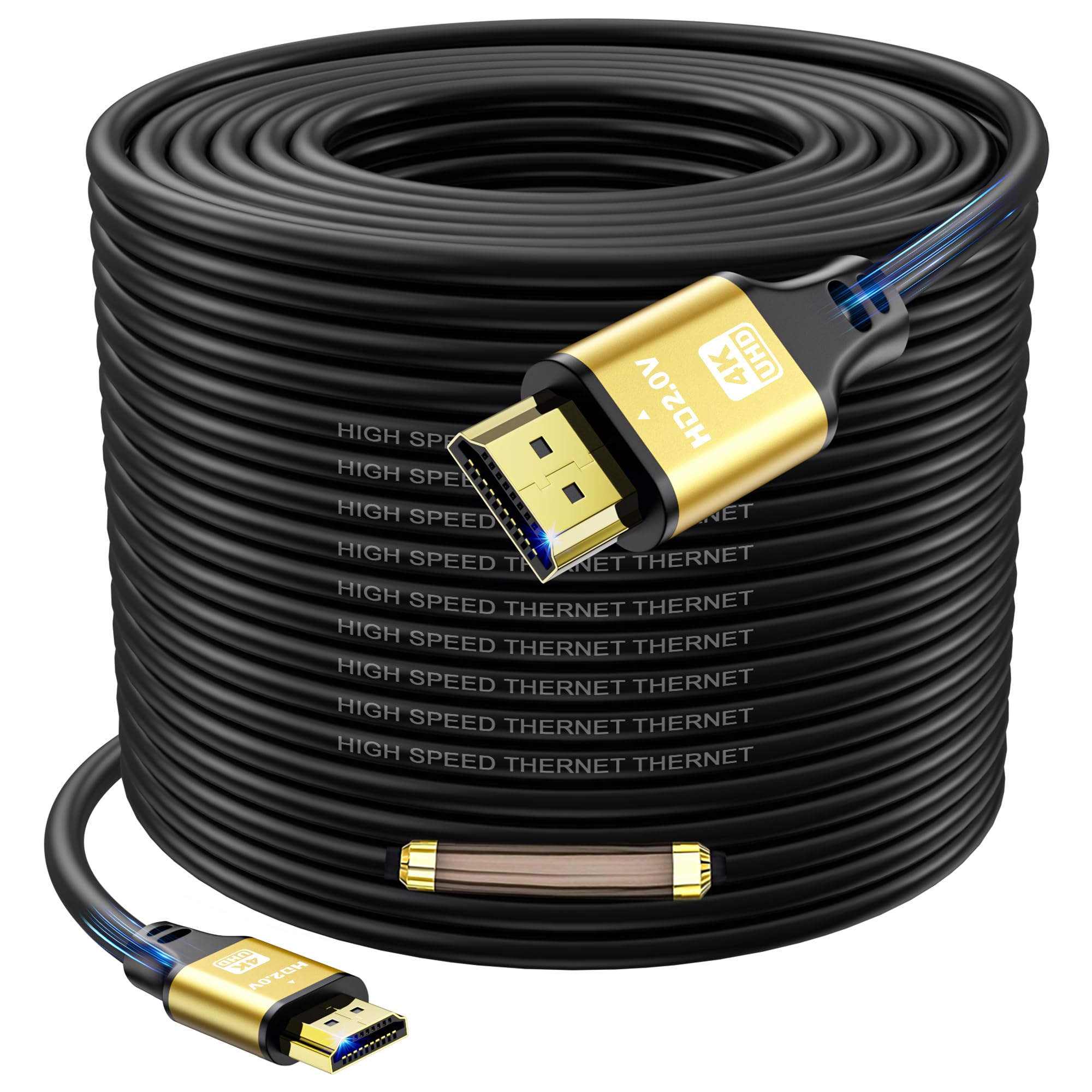 Cable HDMI de 150 pies, 4K a 60 Hz, cable HDMI 2.0 de alta velocidad de 18 Gbps, Ultra HD, retorno de audio Ethernet, video 4K, 1080p, 3D, arco, HDR, compatible con Xbox, PS5/PS4, HDTV,