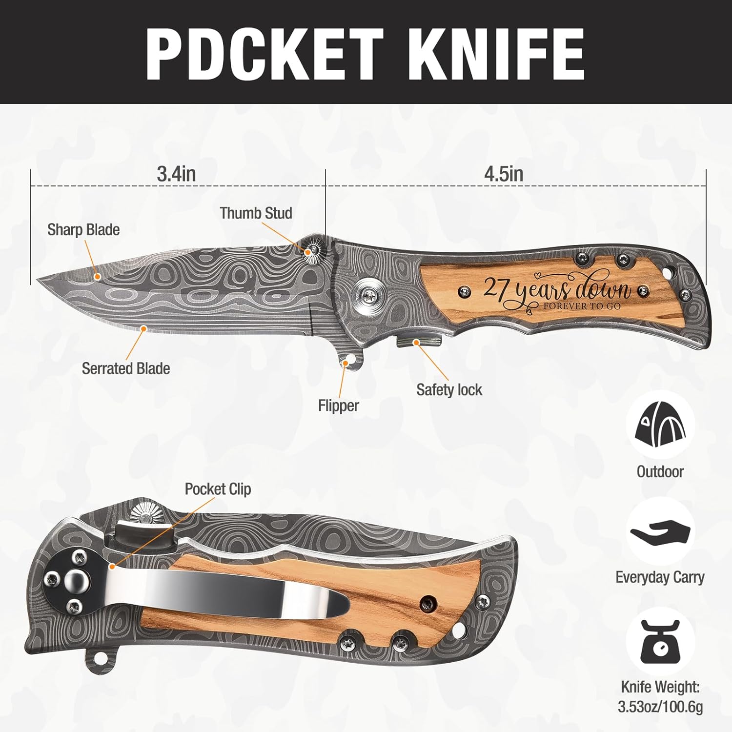 27th Wedding Keepsake for Him, 27 Years Marriage Gift for Husband, Sculptures Anniversary Present for Men - Image 2