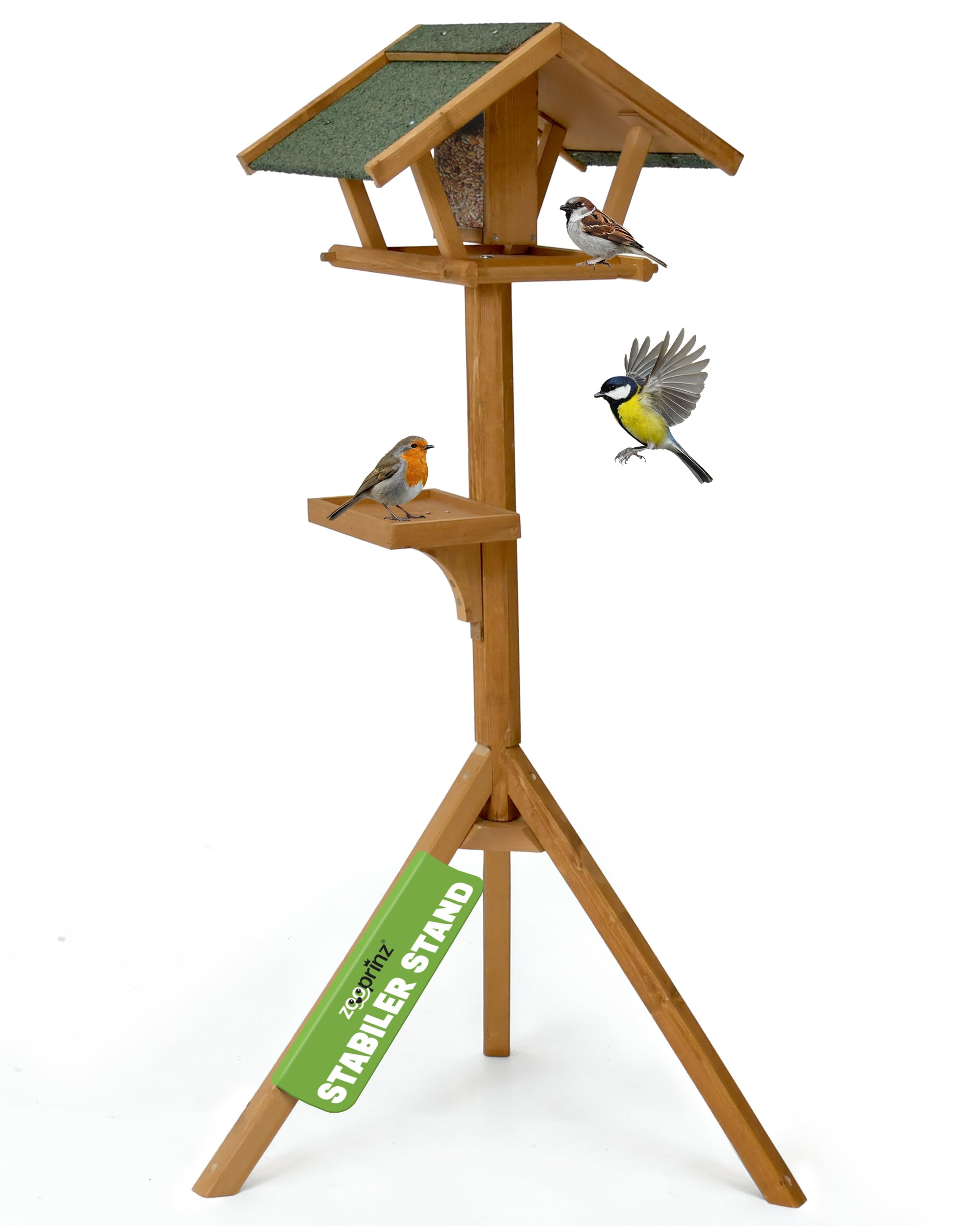 Vogelfutterstation Aus Holz – Zum Aufhängen, Für Garten & Hof – Lockt Blauvögel, Kardinäle & Spatzen An