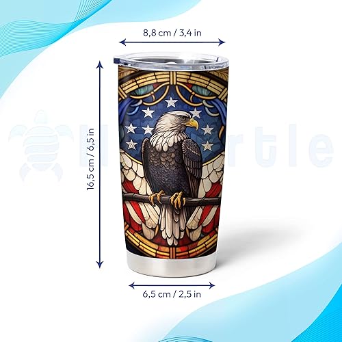 Miniatura 4 de Hyturtle Vaso de la bandera de Estados Unidos personalizado de los águilas de Estados Unidos, de acero inoxidable, con aislamiento, taza de viaje