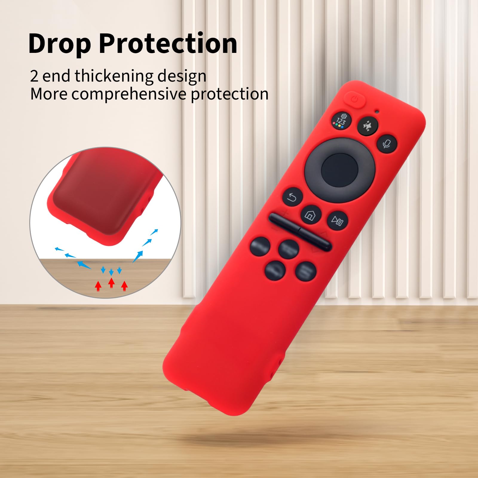 Funda Protectora de Silicona Compatible con Samsung BN59-01480A Solar Smart TV Mando Distancia 2025, AIYAAIYA Cubierta de Control para BN59-01432A BN59-01455A (Red + Black) — view 4
