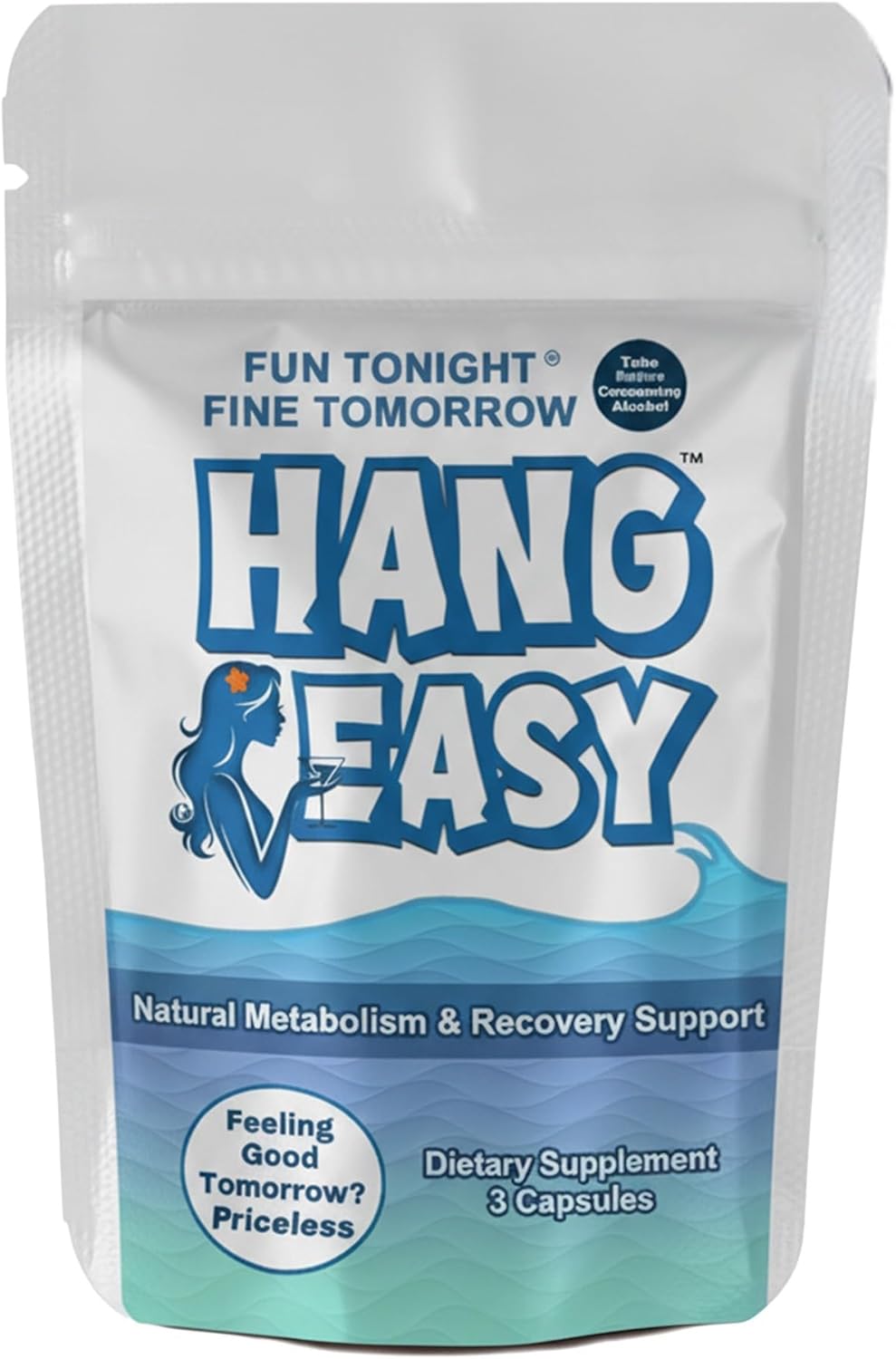 Good Mana Hang Easy – Pre-Drink Supplement with Olena Gold® Turmeric & Vegan NAC – Natural Metabolism & Recovery Support - 3 Capsules/Pack