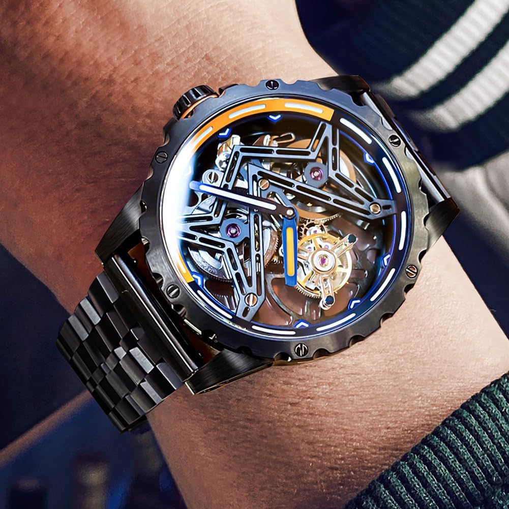 OLEVS Watch for Men Waterproof Mechanical LuminousTourbillon