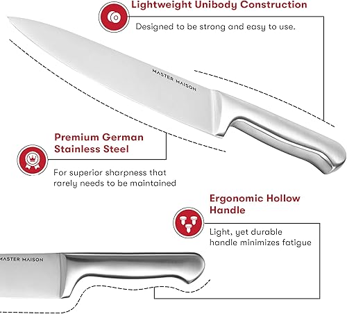 Miniatura 3 de Juego de 15 cuchillos de cocina de alta calidad con bloque  cuchillos de acero inoxidable alemán Master Maison con afilador de cuchillos y 6