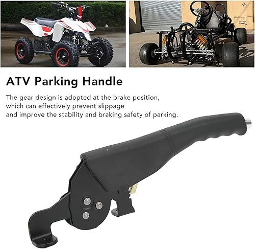 Miniatura 2 de Kadimendium Manija de estacionamiento, palanca de freno de mano universal cómodo botón pulgar antideslizante engranaje ajuste continuo para Go Karts