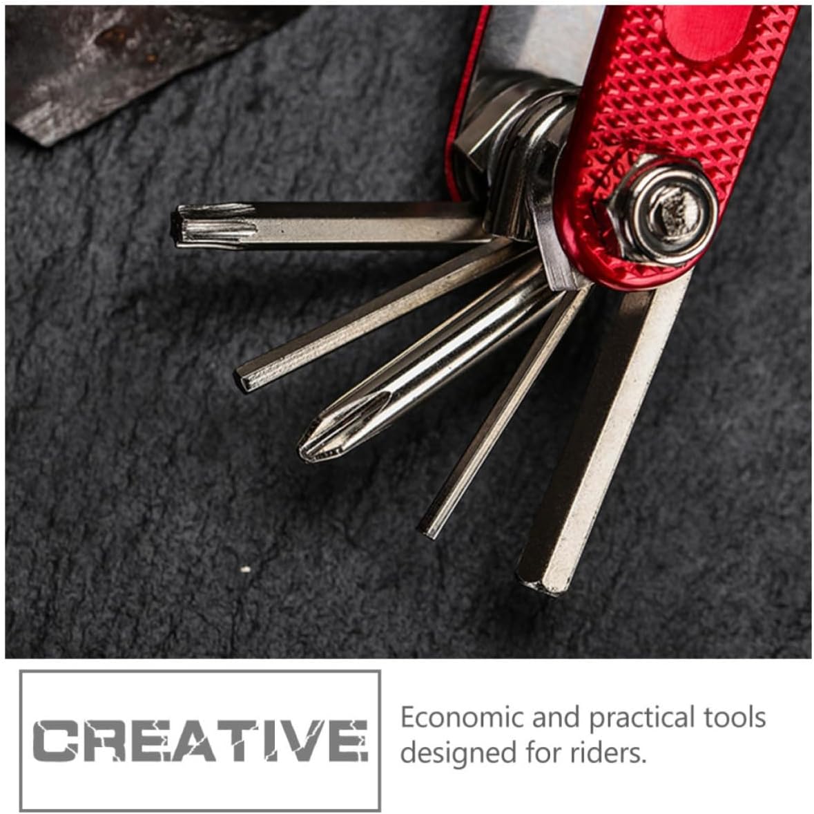 Kisangel Multi-function Bike Repair Tool Kit with Folding Socket Wrench, Easy to Maintain Aluminum and Steel Construction, Practical Bike Repair Accessory for Home and Factory Use