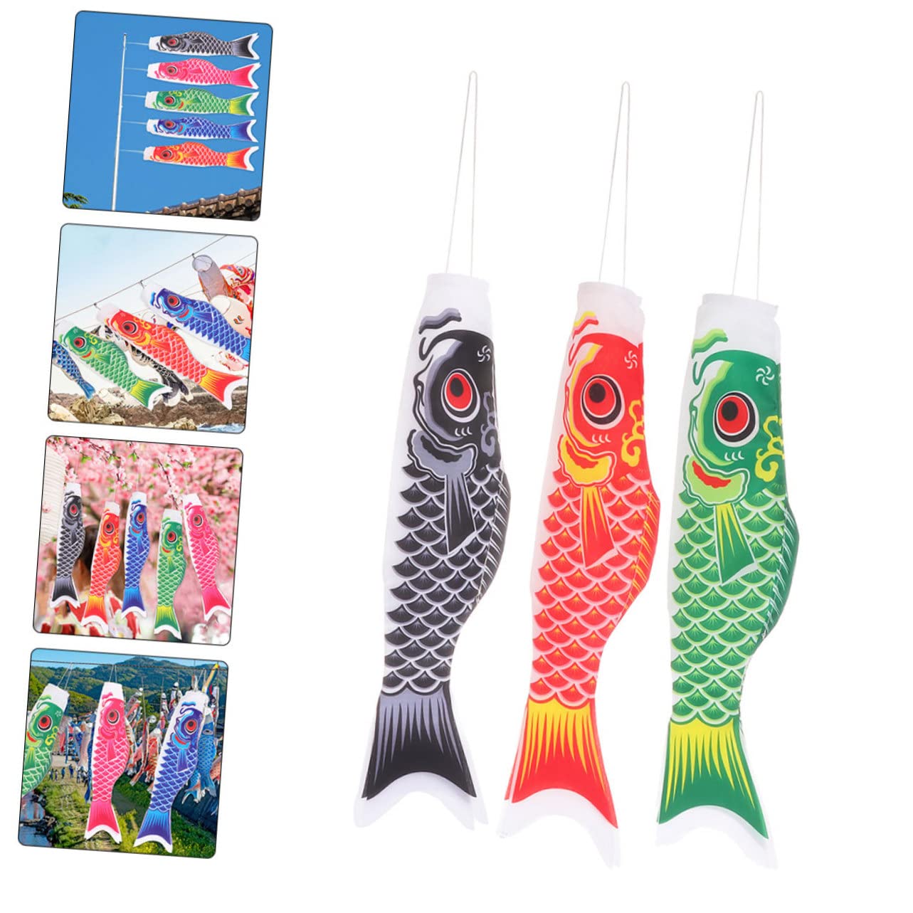 Yardwe 12stücke Teiliges -Fisch Windsack Für Garten Bunte Hängende Dekoration Für Außenbereiche Für Terrasse Und Garten Lebendige Farben Zufällige Farbauswahl