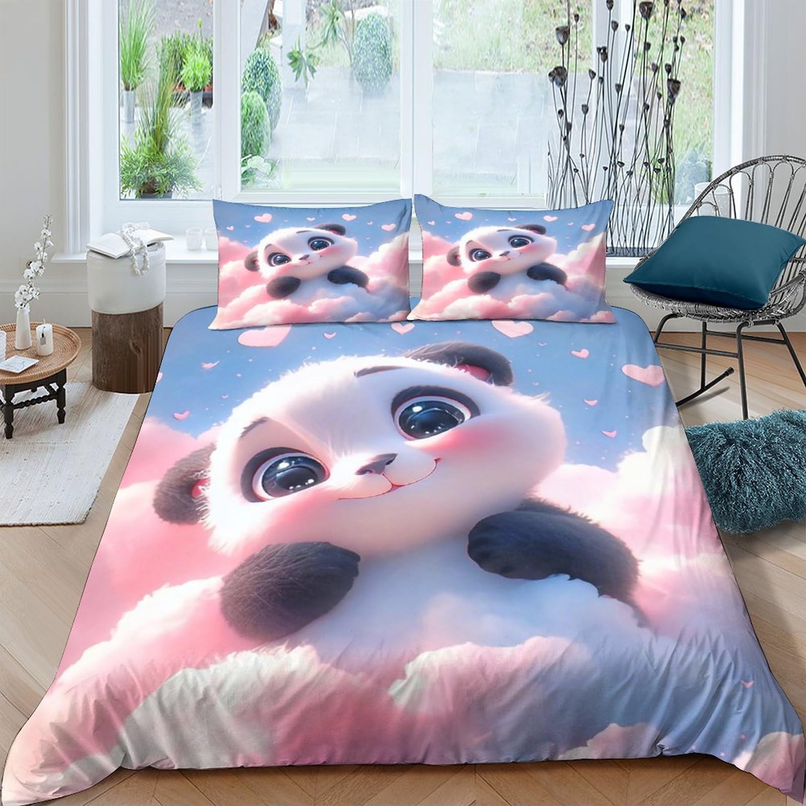 Parure panda 3 pièces grand lit pour en finir avec le linge rêche