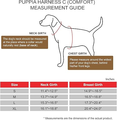 Miniatura 5 de Puppia Stefan Comfort - Arnés para perro con diseño de gofre, ajustable, cuello y pecho para perros pequeños y medianos, coral, talla XL