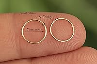 Vista 106 de Gold Hoop Earrings Silver Hoop Earrings - Hoop Earrings For Women Two Pcs Of Thin Gold Filled Sterling Silver Hoops, Helix Hoop, Tragus Ring
