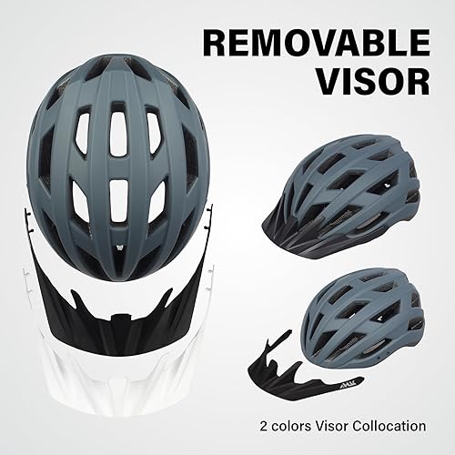 Miniatura 3 de Casco de bicicleta de carretera para adultos jóvenes, casco de bicicleta de montaña ajustable para hombres y mujeres con visera desmontable, 2