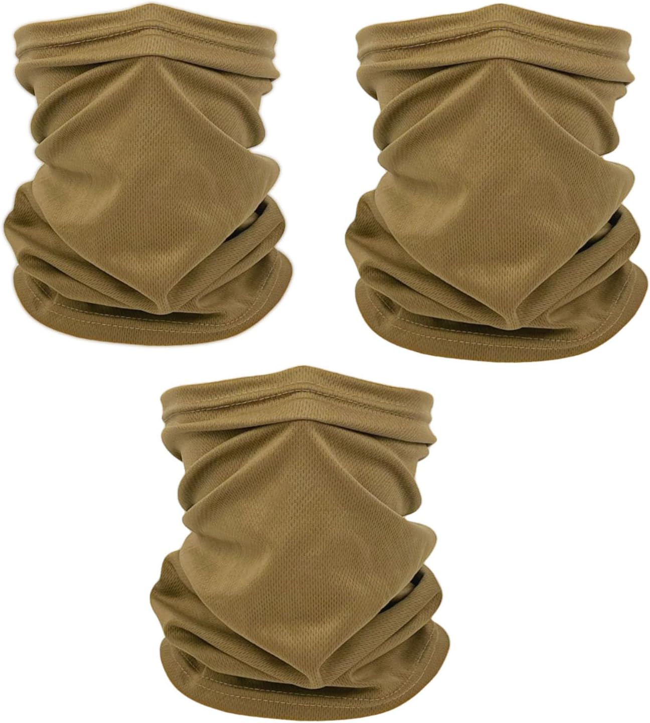 Coyote Brown Neck Gaiter, tan face mask bandanas men cooling summer, half face covering women, Tan, One size