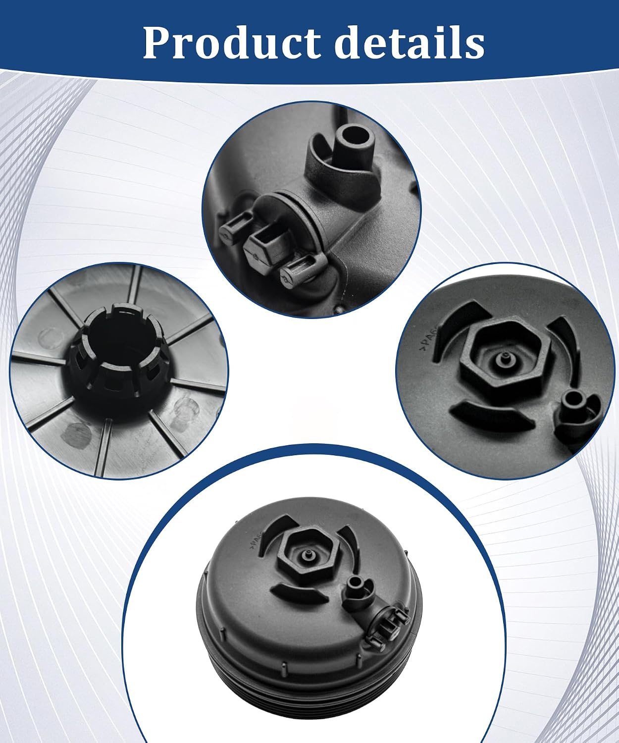 68436815AB Fuel Filter Housing Cover Cap Replacement for Dodge Ram 1500 3.0L （2020-2023) and Ram 2500/3500/4500/5500 6.7L (2019-2024) Replace 68436815AA