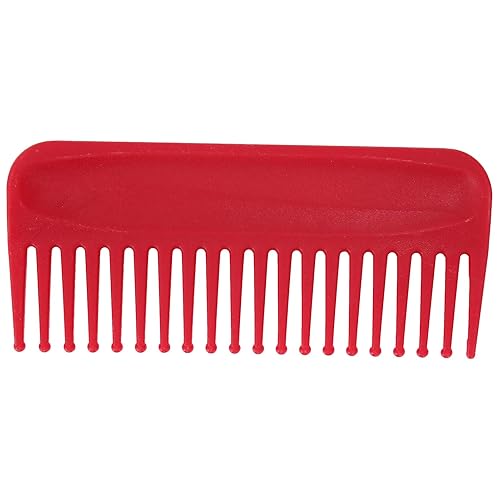 Peines de dientes anchos, peine desenredante sin mango, peine húmedo y seco para salón de belleza y hogar (rojo)